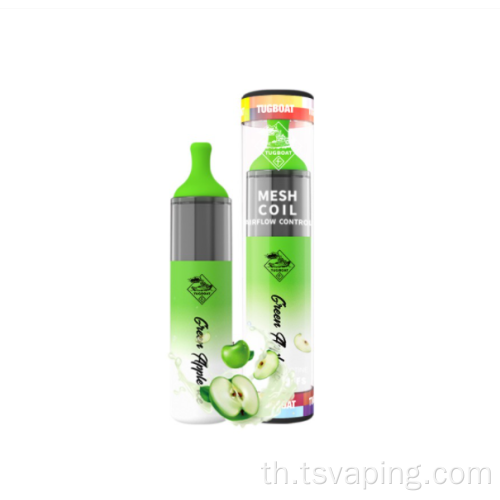 การควบคุมการไหลเวียนของอากาศ 4500 พัฟ tugboat evo disposerive vape